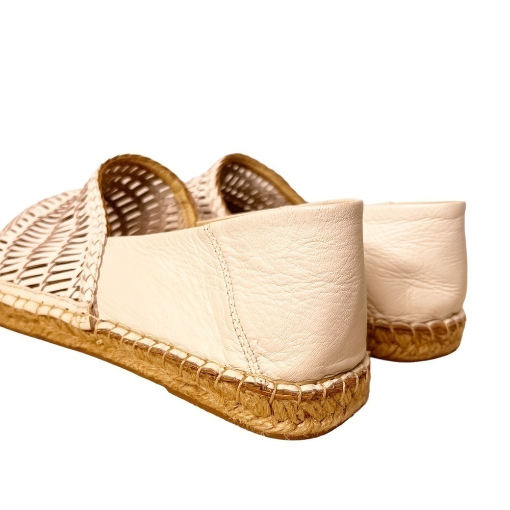 SAM EDELMAN Woven Leather Pen Espadrille Slip On Shoes Size 8 in White - Picture 5 of 14